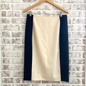 J.Crew • Vintage Champagne Colorblock Pencil Skirt • Super 120s Wool • Size 8